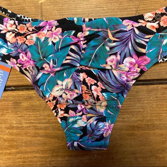 NWT Kuleana Swimsuit Tropical 2 Piece Bikini Bandeau Ruffle Top Bottoms Small - Picture 6 of 14